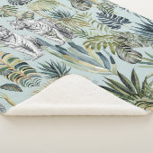 Blauw Oerwoud Witte Tijgers Sherpa Deken (3/4)