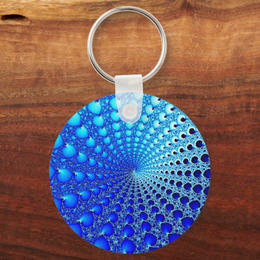 blauw-oester-spiraal sleutelhanger (Voorkant)