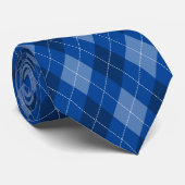 Blauw [of aangepaste kleur] Argyle-patroon Stropdas (Opgerold)