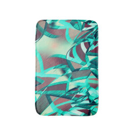 Blauw of cyaan streekt rood, geboord afbeelding op badmat