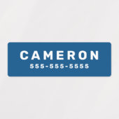 Blauw of om het even welke kleurennaam en waterdic labels (Design 1)