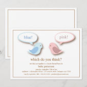 Blauw of PInk Little Birds Gender Reopenbaart Part Kaart (Voorkant / Achterkant)