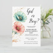 Blauw of Roze Aquarel Geslacht Reveal Save The Date (Staand voorkant)