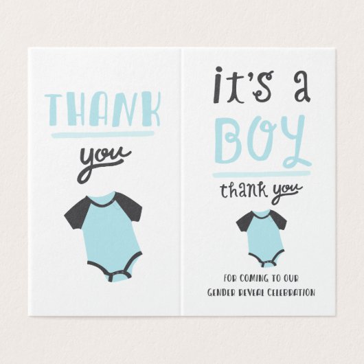 Blauw of roze Baby | Blauw Visitekaartje (Buitenkant ongevouwen)