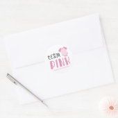 Blauw of Roze Baby Geslacht onthullen | Team Roze Ronde Sticker (Envelop)