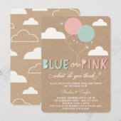 Blauw of roze Baby Geslacht Openen Partij uitnodig Kaart (Voorkant / Achterkant)