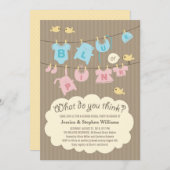 Blauw of roze Baby Geslacht Openen Partij uitnodig Kaart (Voorkant / Achterkant)