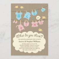 Blauw of roze Baby Geslacht Openen Partij uitnodig