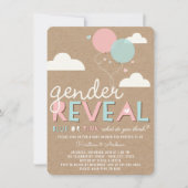 Blauw of roze Baby Geslacht Openen Partij uitnodig Kaart (Voorkant)