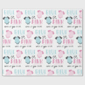 Blauw of roze Baby onthullen feestschoen Cadeaupapier (Vlak)