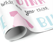 Blauw of roze Baby onthullen feestschoen Cadeaupapier (Rol Hoek)