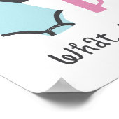 Blauw of roze Baby onthullen feestschoen Poster (Hoek)