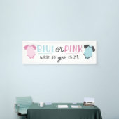 Blauw of roze Baby onthullen feestschoen Spandoek (Beurs)