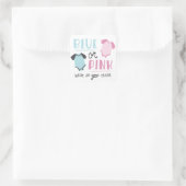 Blauw of roze Baby onthullen feestschoen Vierkante Sticker (Tas)