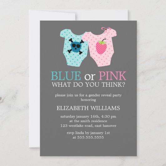 Blauw of Roze? Baby Outfits Geslacht Onthullen Par Kaart (Voorkant)