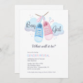 Blauw of roze Baby schoen Kaart (Voorkant / Achterkant)