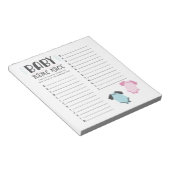 Blauw of Roze Baby shower Naam Race Game Notitieblok (Schuin)