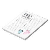 Blauw of Roze Baby shower Naam Race Game Notitieblok (Linkerzijde)