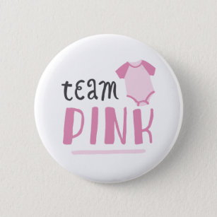 Blauw of roze Baby   Team Roze Ronde Button 5,7 Cm