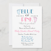 Blauw of roze Baby Weest Weer een uitnodiging (Voorkant)