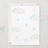 Blauw of Roze Barre Wacht Gender Reveal Party Kaart (Achterkant)