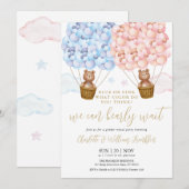 Blauw of Roze Barre Wacht Gender Reveal Party Kaart (Voorkant / Achterkant)