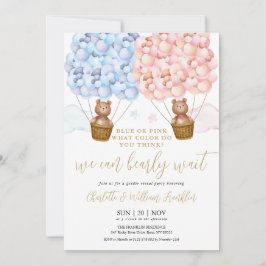 Blauw of Roze Barre Wacht Gender Reveal Party Kaart