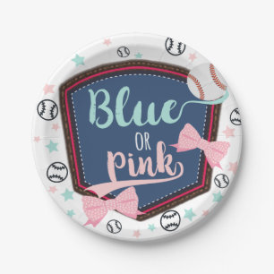 blauw of roze Baseball of bogen Geslacht Papieren Bordje
