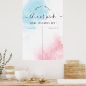 Blauw of Roze Blush Gender openbaart stembord Poster (Keuken)