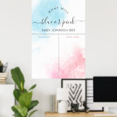 Blauw of Roze Blush Gender openbaart stembord Poster (Thuiskantoor)