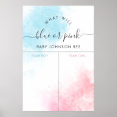 Blauw of Roze Blush Gender openbaart stembord Poster (Voorkant)