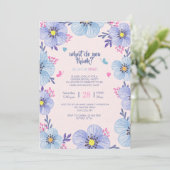 Blauw of roze Floral Gender Reopenbaarmakingsuitno Kaart (Staand voorkant)