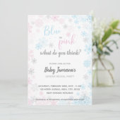 Blauw of roze | Frozen Gender Reveal Baby shower Kaart (Staand voorkant)