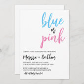 Blauw of roze Genderonderzoek Uitnodiging (Voorkant / Achterkant)