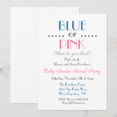 Blauw of roze Genderonderzoek Uitnodiging (Voorkant / Achterkant)