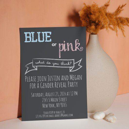 Blauw of roze Geslacht onthullen Baby shower uitno Kaart