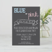 Blauw of roze Geslacht onthullen Baby shower uitno Kaart (Staand voorkant)