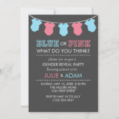 Blauw of roze geslacht onthullen partij nodigt gri kaart (Voorkant)