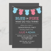 Blauw of roze geslacht onthullen partij nodigt gri kaart (Voorkant / Achterkant)