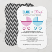 Blauw of Roze Geslacht Onthullen Party Uitnodigen Kaart (Voorkant / Achterkant)