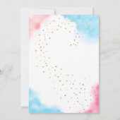 Blauw of Roze Geslacht onthullen Teddybeer uitnodi Kaart (Achterkant)