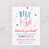 Blauw of roze geslacht onthullen uitnodiging (Voorkant / Achterkant)