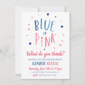 Blauw of roze geslacht onthullen uitnodiging (Voorkant)