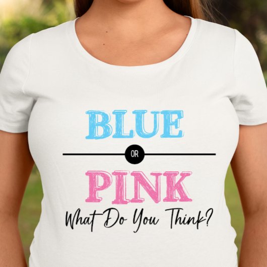 Blauw of roze, geslacht T-shirt