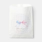 Blauw of Roze Gingham Bow Favoriete Tas Bedankzakje (Voorkant)