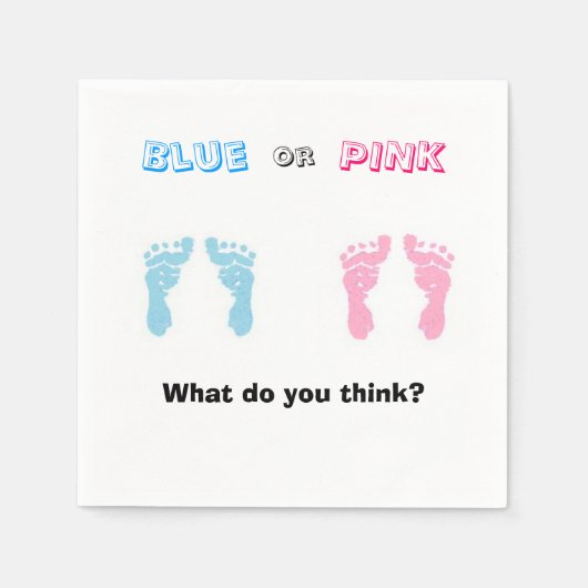 Blauw of roze? Papieren Servetten (Voorkant)