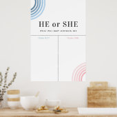 Blauw of roze regenboog Geslacht Openbaar bord Poster (Keuken)