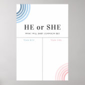 Blauw of roze regenboog Geslacht Openbaar bord Poster (Voorkant)