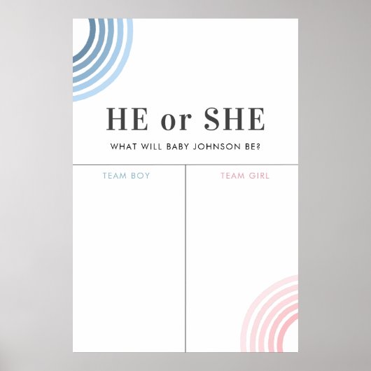 Blauw of roze regenboog Geslacht Openbaar bord Poster (Voorkant)