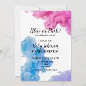 Blauw- of roze-rookgeslacht onthullen uitnodiging (Voorkant)